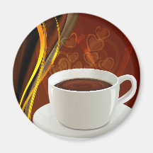 Coffee Art Cafe Fridge Magnet