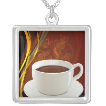 Coffee Art Cafe Personalized Necklace