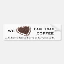 Coffee Bean Heart Bumper Sticker