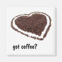 Coffee Bean Heart Magnets