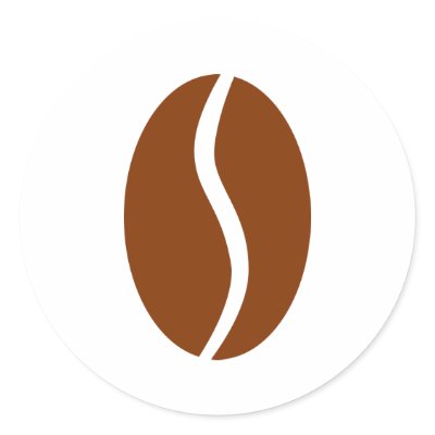 Coffee bean round sticker by Thinkdifferent