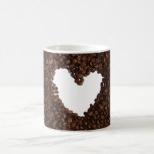 Coffee beans heart mugs