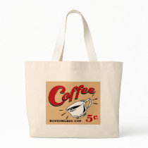 Coffee Bottomless Cup Canvas Bags