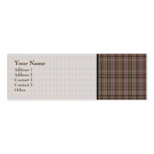 Coffee Brown Plaid Pattern Business Card Template