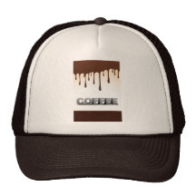 COFFEE CHOCOLATE DRIPS YUMMY DELICIOUS WORDS GRAPH MESH HAT