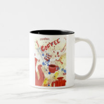 Coffee, Coffee, Coffee - homespun coffee mug