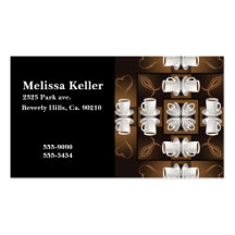 Coffee Coffee Coffee Mosaic Monogram Business Card Templates