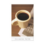 Coffee Cup and Newspaper on canvas Canvas Print