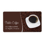 Coffee Cup & Beans Address Label labels
