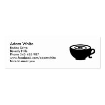 Coffee cup business card