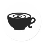 Coffee cup round stickers