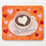 Coffee Cup with Hearts Mousepads
