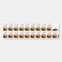 Coffee Cups Background Bumper Sticker