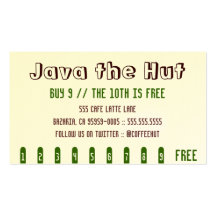 Coffee Drink Punch Card Business Card