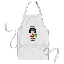 COFFEE GIRL - BLACK HAIR APRONS