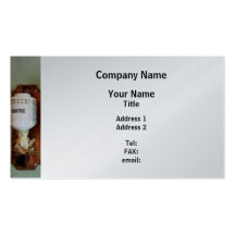 Coffee Grinder and Coffee Can - Platinum Finish Business Card Template