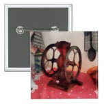 Coffee Grinder on Red Tablecloth Pin