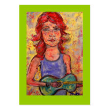 coffee house acoustic girl business cards