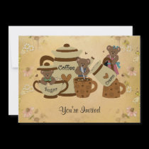 Coffee Invitation Bears invitations