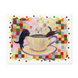 Coffee Labradors Painting with colourful dots