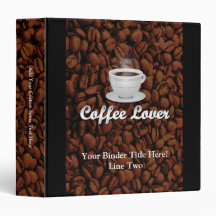 Coffee Lover, White Cup/Brown Beans Binder