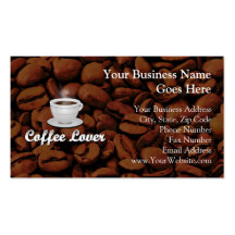 Coffee Lover, White Cup/Brown Beans Business Card