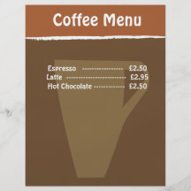 Coffee Menu Custom Flyer