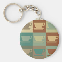 Coffee Pop Art Keychains