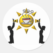 Coffee Praise Round Stickers