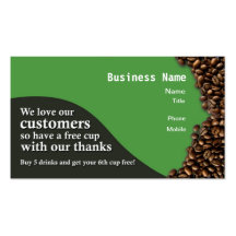 Coffee Rewards Card - Green Business Card