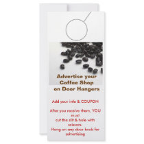Coffee Shop Advertising DOOR HANGER promotion tags Rack Card Design