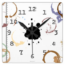 Coffee Stain Grungy Typewriter Wall Clock wall clocks