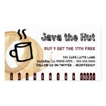 Coffee Stain Logo Drink Punch Card Business Card Templates