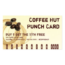 Coffee Stain Logo Drink Punch Card Business Cards