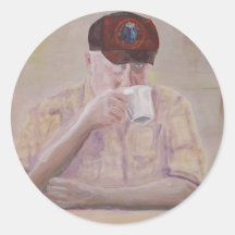 Coffee Thoughts Round Stickers