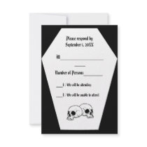 Coffin (Black) RSVP Card Custom Invitations