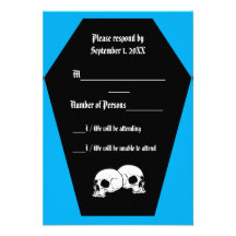 Coffin Ebony (Cyan) RSVP Card Announcements