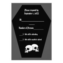 Coffin Ebony (Smoke) RSVP Card Custom Announcement