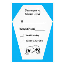 Coffin Ivory (Cyan) RSVP Card Custom Invites