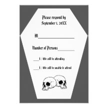 Coffin Ivory (Smoke) RSVP Card Custom Announcements