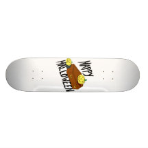 Coffin yellow pumpkin happy halloween skate board deck