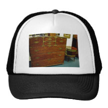 Coffre des tiroirs antique casquettes de camionneur