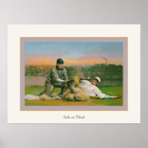 Coffre-fort à l'affiche vintage de base-ball de tr