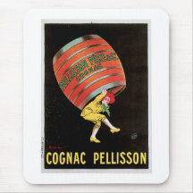 Cognac Pellisson Vintage Wine Drink Ad Art Mousepads