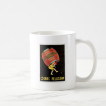 Cognac Pellisson Vintage Wine Drink Ad Art Coffee Mugs