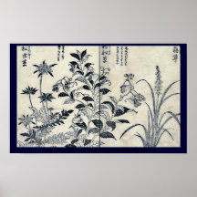 Cognassier du Japon, fleurs et anémone par Tachiba Posters