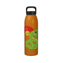 Coiled Snake Holding Fan Drinking Bottles