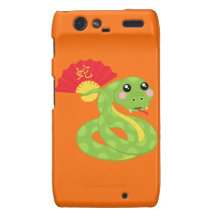 Coiled Snake Holding Fan Droid RAZR Case