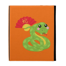 Coiled Snake Holding Fan iPad Folio Cases