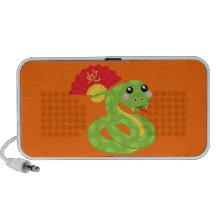 Coiled Snake Holding Fan iPhone Speakers